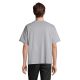 T-shirt oversize unisexe gris porté de dos par un mannequin homme, sans personnalisation visible.