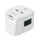 Adaptateur en perspective montrant face supérieure avec prises universelles et face latérale avec ports USB, sans marquage visib Adaptateur en perspective montrant face supérieure avec prises universelles et face latérale avec ports USB, sans marquage visib