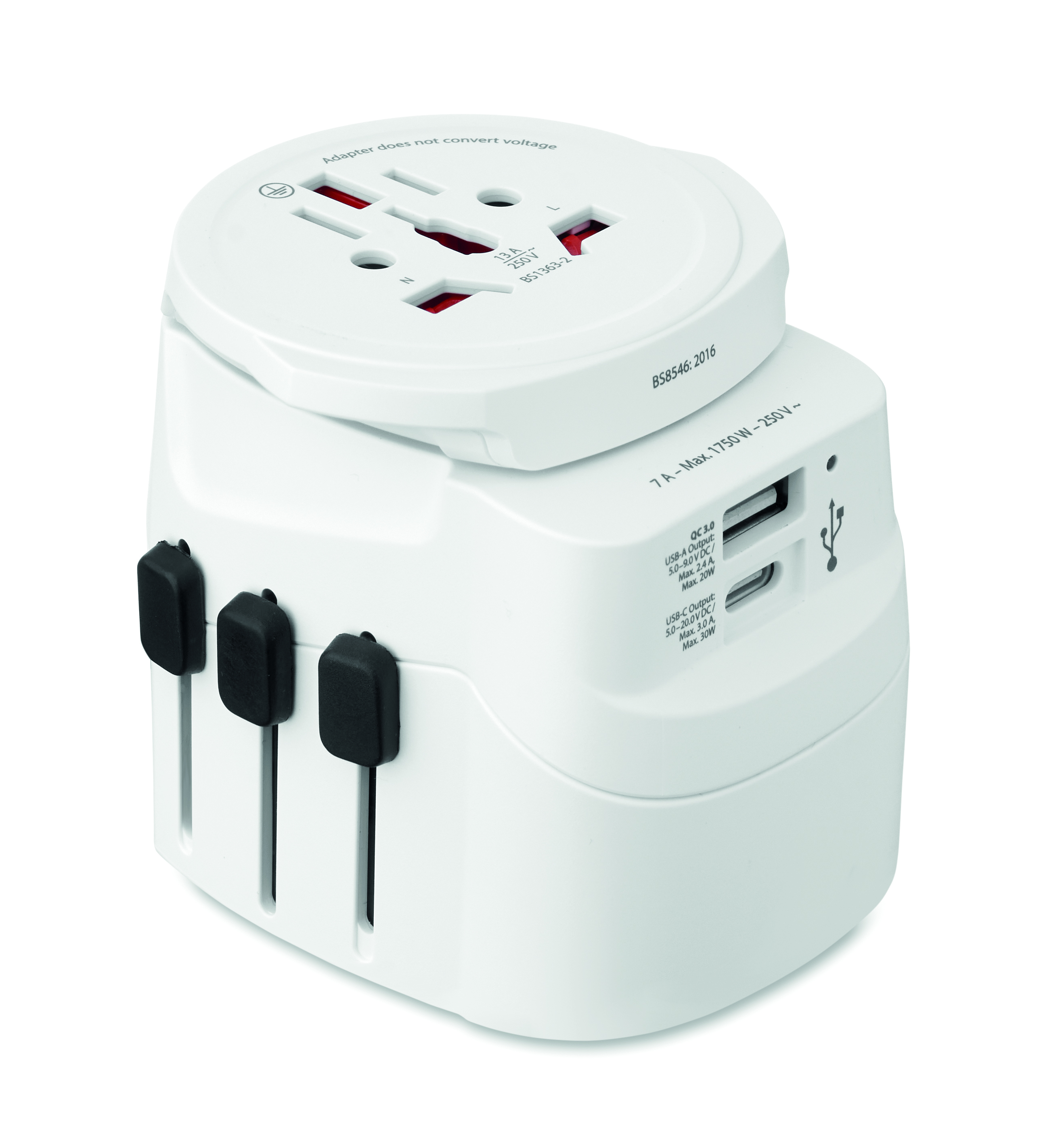 Prise universelle 30W PD promotionnelle SKROSS® PRO LIGHT Blanc