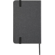 Vue arrière de la couverture gris foncé du carnet avec élastique, sans marquage apparent. Vue arrière de la couverture gris foncé du carnet avec élastique, sans marquage apparent.
