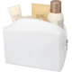 Trousse blanche ouverte avec plusieurs produits de toilette visibles à l’intérieur, sans marquage apparent.
