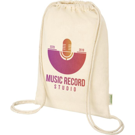 Sac à cordon 5 L publicitaire en coton bio Odisha