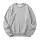 Sweat-shirt gris clair présenté à plat sur fond blanc avec col rond et finitions côtelées, sans personnalisation visible.