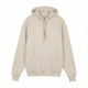 Sweat à capuche beige présenté à plat sur fond blanc avec poche kangourou et cordon ton sur ton, sans personnalisation apparente
