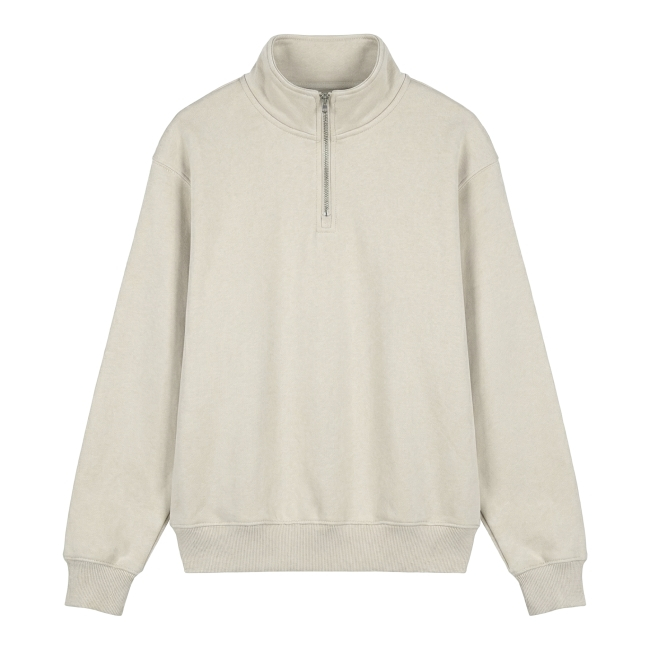 Sweat zippé publicitaire coton bio 340 g Ecru