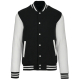 Veste teddy noir et blanc présentée à plat sur fond blanc, aucune personnalisation visible.