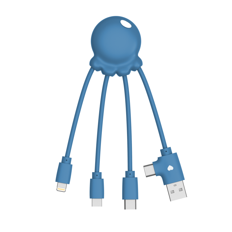 Câble publicitaire Octopus OBP multi-connecteurs Bleu