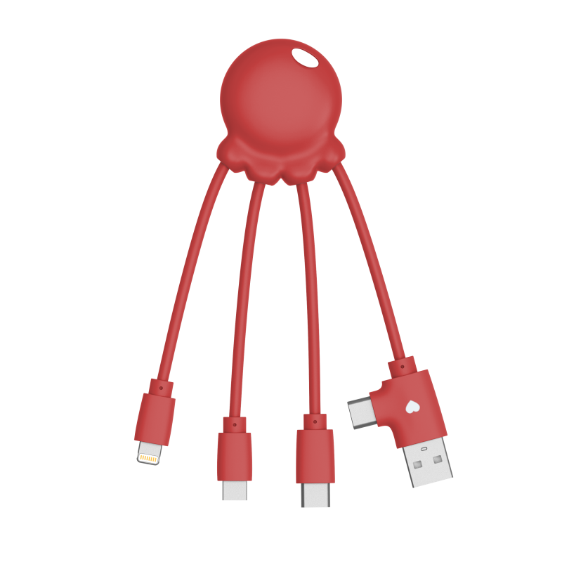 Câble publicitaire Octopus OBP multi-connecteurs Rouge
