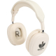 Casque audio sans fil beige présenté en vue trois-quarts avec arceau réglable et coussinets rembourrés, personnalisation visible Casque audio sans fil beige présenté en vue trois-quarts avec arceau réglable et coussinets rembourrés, personnalisation visible
