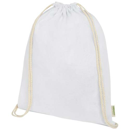 Gym bag personnalisable en coton bio 140 g/m² Odisha Blanc
