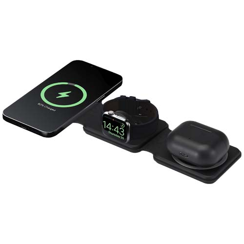 Chargeur sans fil 3 en 1 15 W à personnaliser Armus Noir