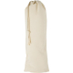 Sac à pain en tissu beige présenté verticalement avec cordon de serrage noué sur le côté supérieur, sans marquage visible.