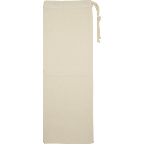 Gros plan sur la partie inférieure d’un sac à pain beige montrant la couture horizontale du tissu, sans personnalisation apparen