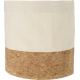 Gros plan sur la partie inférieure de la corbeille montrant la zone en tissu beige au-dessus de la base en liège, sans marquage 