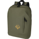 Sac à dos présenté de face avec poche frontale verticale zippée et personnalisation visible sur la surface avant du sac.