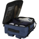 Sac cabine ouvert à plat révélant le compartiment principal avec vêtements et accessoires rangés à l’intérieur, sans marquage vi