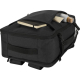 Sac cabine noir posé à plat avec poche supérieure ouverte contenant des objets, sans marquage visible.