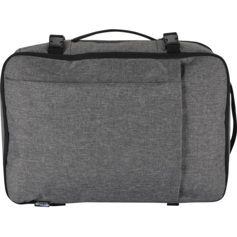 Vue arrière d’un sac cabine gris montrant la poignée supérieure et la sangle arrière, sans personnalisation visible.