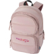 Sac à dos ordinateur matelassé rose avec deux poches frontales zippées, présenté de face avec personnalisation visible sur la po Sac à dos ordinateur matelassé rose avec deux poches frontales zippées, présenté de face avec personnalisation visible sur la po