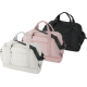 Trois sacs de voyage matelassés présentés de face en différentes couleurs avec poche frontale zippée, sans marquage visible.