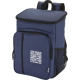 Sac à dos pique-nique isotherme bleu présenté de face avec poche frontale zippée et personnalisation visible sur la surface de l