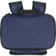 Vue du dessus d’un sac à dos pique-nique isotherme bleu montrant le haut du sac avec bretelles visibles en arrière-plan, sans ma