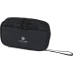 Pochette organiseur de câbles noire présentée de face avec poche frontale et personnalisation visible sur la surface de la poche