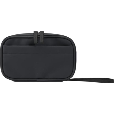Pochette organiseur de câbles noire présentée de face avec poche frontale, sans personnalisation apparente.