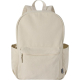 Sac à dos ordinateur beige présenté de face avec poche frontale zippée, sans personnalisation apparente.