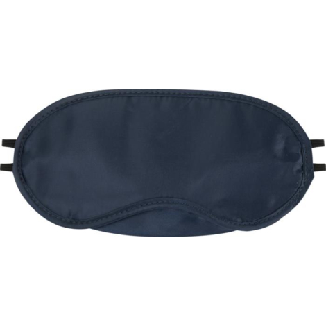 Masque pour les yeux bleu vu de face avec bordure cousue et surface lisse, présenté sans marquage apparent.