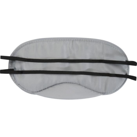 Masque pour les yeux gris vu de l’arrière montrant deux bandes élastiques parallèles destinées au maintien autour de la tête, il