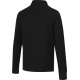 Polo noir unisexe à manches longues vu de dos avec col et structure textile unie, illustré sans personnalisation visible.