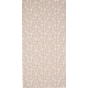 Serviette microfibre beige déployée avec motif répété d’éléments graphiques blancs répartis sur toute la surface, illustrée sans