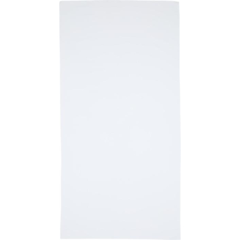 Surface de serviette gris clair montrant un tissu lisse sans motif, illustrée sans marquage apparent.