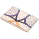 Serviette microfibre pliée avec motif graphique de raquettes de tennis croisées sur fond clair, présentée sans marquage visible.