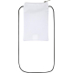 Pochette téléphone blanche vue de face avec cordon noir et surface lisse sans motif, illustrée sans personnalisation apparente.