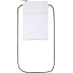 Pochette smartphone blanche portée en bandoulière avec cordon noir et surface textile unie, présentée sans marquage visible. Pochette smartphone blanche portée en bandoulière avec cordon noir et surface textile unie, présentée sans marquage visible.