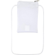 Étui téléphone blanc porté avec cordon blanc vu de face avec surface lisse sans motif, illustré sans personnalisation apparente. Étui téléphone blanc porté avec cordon blanc vu de face avec surface lisse sans motif, illustré sans personnalisation apparente.