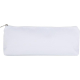 Étui à stylos blanc présenté de face avec surface textile lisse et bordure supérieure apparente, illustré sans personnalisation 