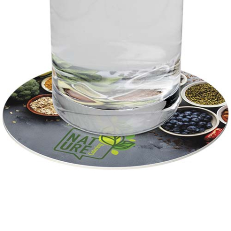 Dessous de verre rond personnalisable antidérapant Lumin