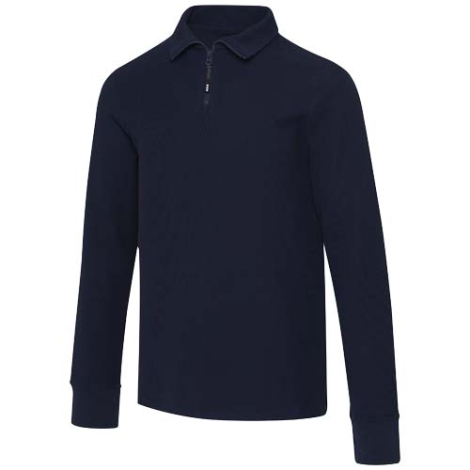 Polo personnalisé unisexe demi-zip en coton 245 g/m² demi-zip Zeus