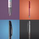 Visuel composite en quatre sections de stylos BIC Media Clic Advance avec différentes couleurs et vues, certaines avec personnal Visuel composite en quatre sections de stylos BIC Media Clic Advance avec différentes couleurs et vues, certaines avec personnal
