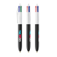 Trois stylos BIC 4 Couleurs ECO avec corps noir et partie supérieure blanche, boutons de couleur visibles et personnalisation ap Trois stylos BIC 4 Couleurs ECO avec corps noir et partie supérieure blanche, boutons de couleur visibles et personnalisation ap