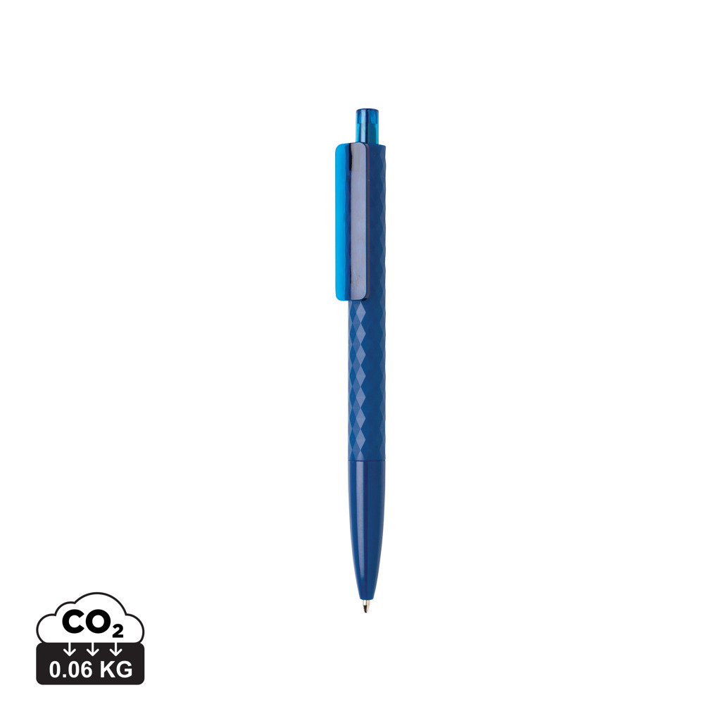 Stylo publicitaire X3 motif géométrique Bleu