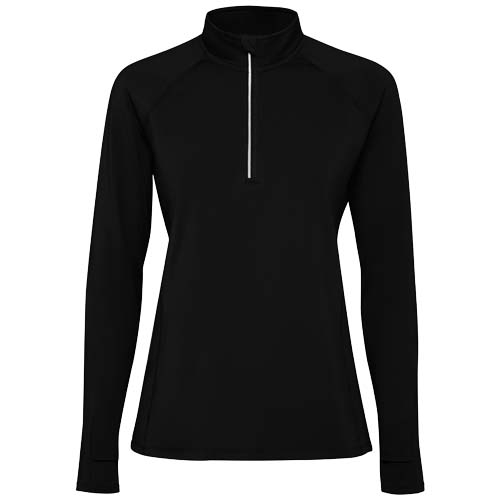 Sweatshirt publicitaire femme demi-zip technique ajusté Estambul Noir