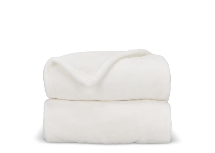 Plaid en polaire corail 270 g à personnaliser Blanc