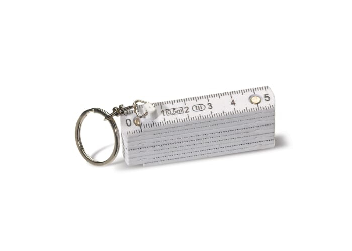 Porte-clés mini mètre 0,5 m personnalisé Blanc