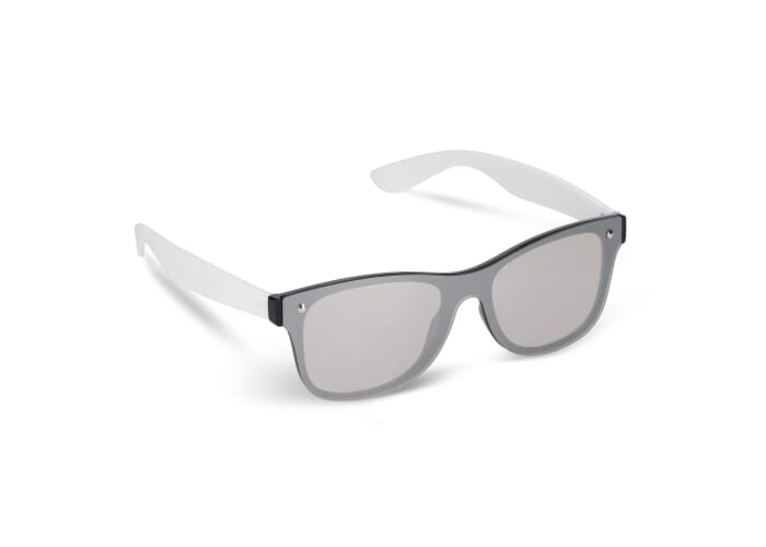 Lunettes promotionnelles miroir UV400 Justin R-PC Blanc