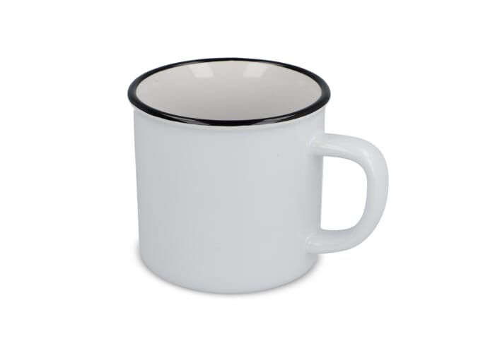 Tasse publicitaire en céramique style émail 280ml Blanc