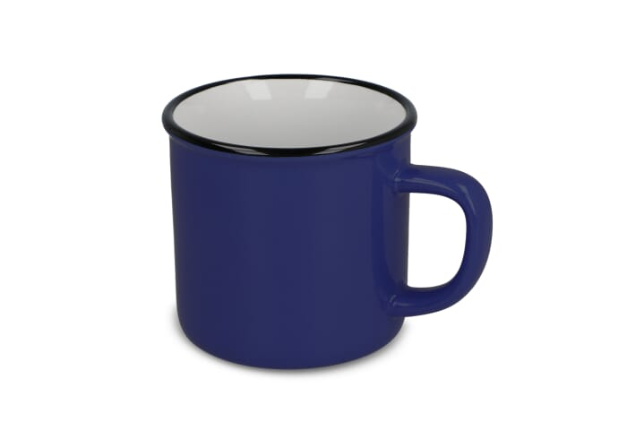 Tasse publicitaire en céramique style émail 280ml Bleu